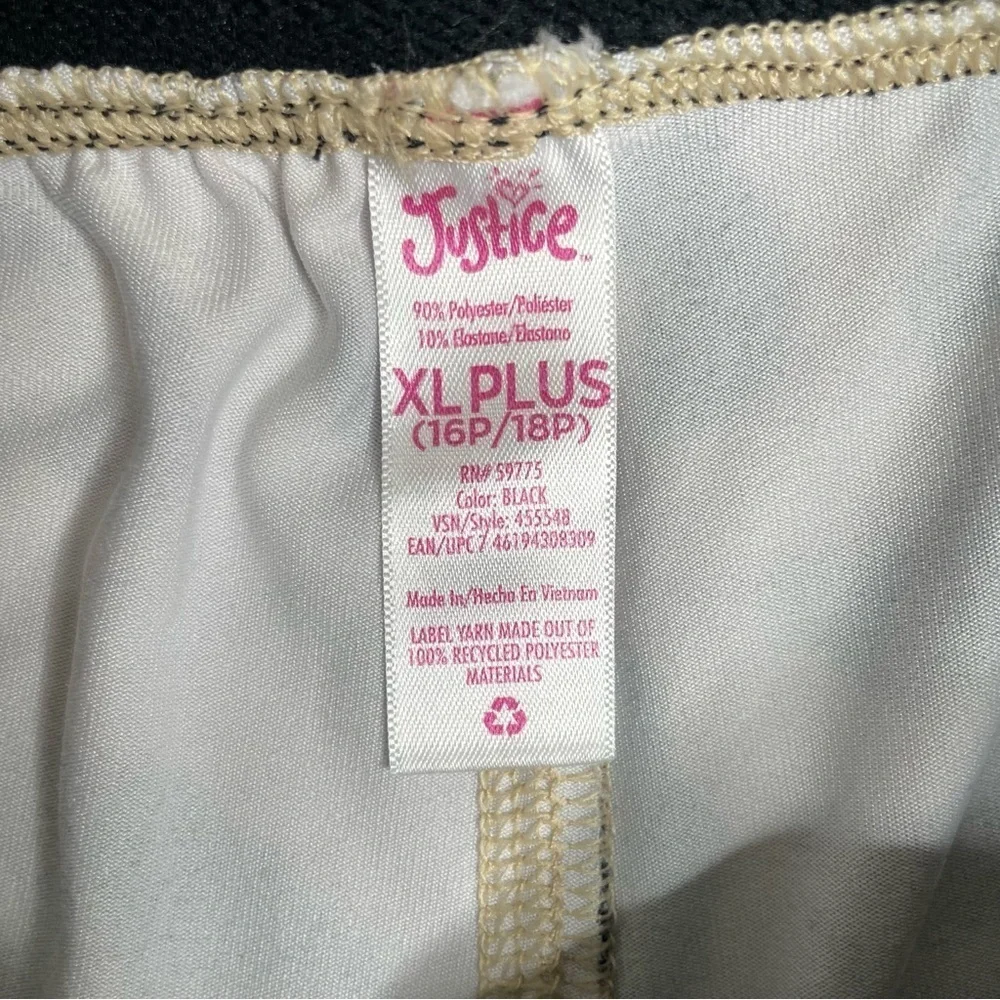 Justice Sport Cheetah Print Leggings Girls XL Plus 16P-18P Black & Pink Logo
